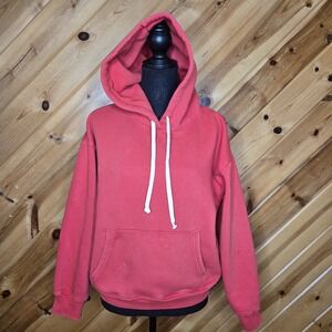 J.‎ Crew Womens Pullover Hoodie Sweatshirt Bright Red Hood Small Cotton Blend